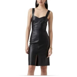NWOT French Connection Crolenda Pleather Corset Dress
